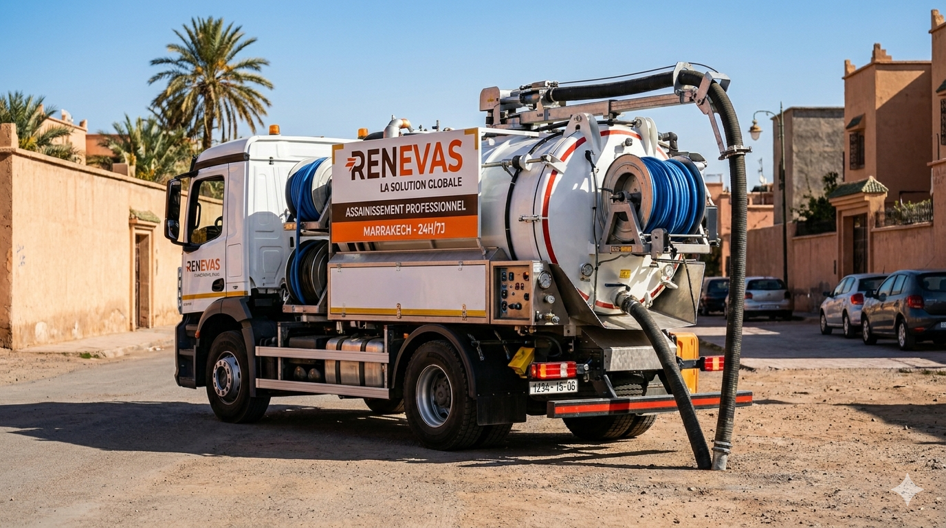 Curage Canalisations | RENEVAS Marrakech Curage canalisation marrakech : intervention RENEVAS au camion hydrocureur
