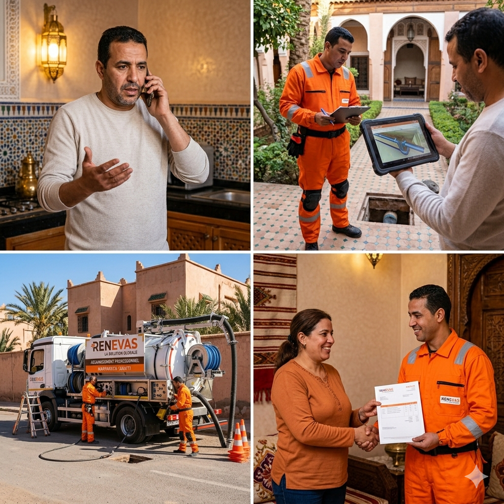 Services assainissement Marrakech - équipe RENEVAS en intervention